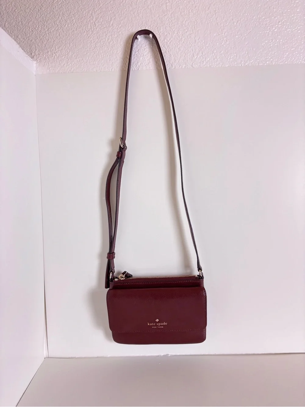 Kate Spade New York Greene Street Karlee Leather Crossbody Cherrywood Burgundy